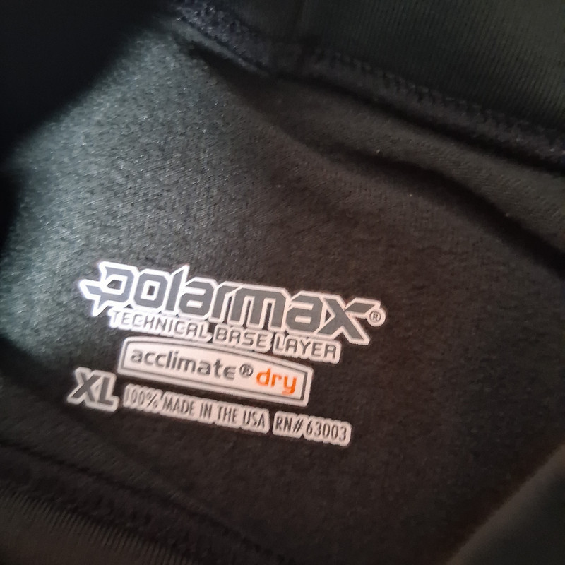 Polarmax Technical Base Layer Shirt XL Acclimate Dry Black Mock Neck Long Sleeve gallery