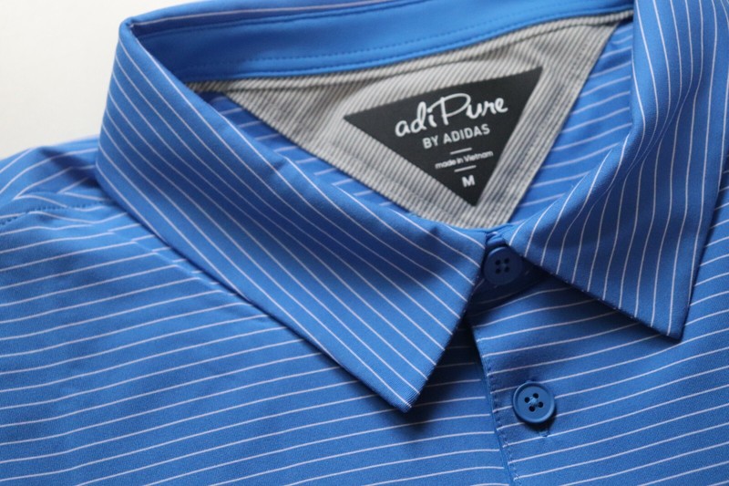 ADIDAS ADIPURE TECH STRIPED GOLF SHORT SLEEVE POLO SHIRT TOP - BLUE DT4332 MEN M gallery