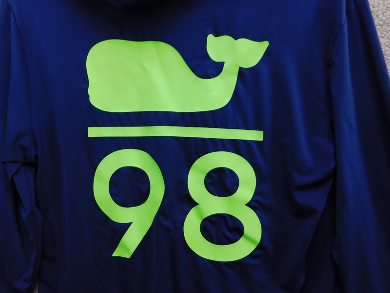 Vineyard Vines Navy Blue Neon Performance Pullover Hoodie Big Whale 98 Men's XS gallery