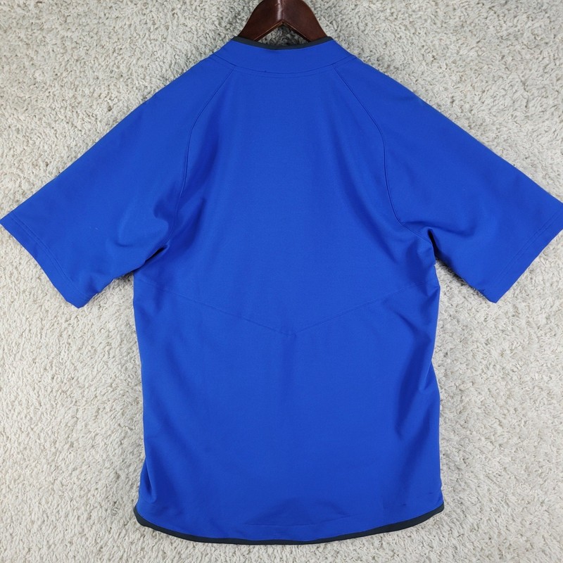 Nike Baseball Pullover Men's Small Blue Snap Button AH9610-480 Short Sleeve EUC gallery