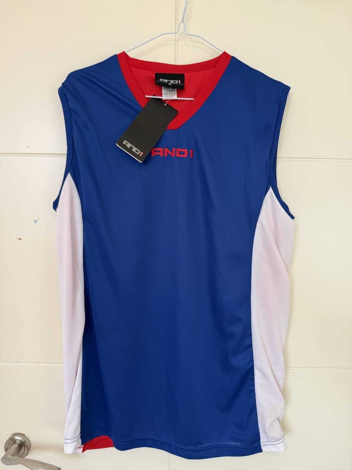 BNWT !VINTAGE AND1 1 REVERSIBLE BASKETBALL JERSEY M BLUE RED STREETBALL TANK TOP gallery