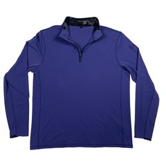 Greyson Mens Large Tate Quarter Zip Golf Pullover – Purple Blue Performance