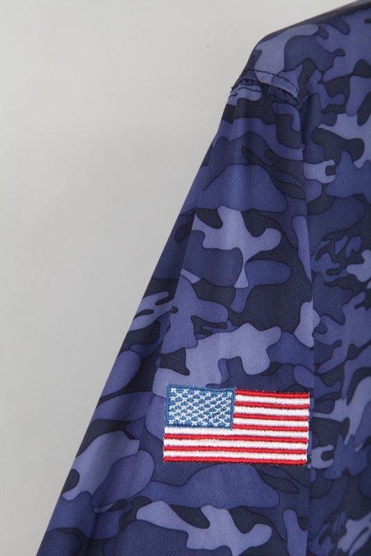 Straight Down Pullover Mens Large Blue Camo 1/4 Zip Golf Fiddlers Elbow gallery
