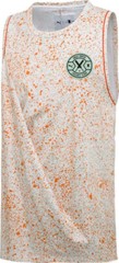 Puma x Daily Paper Men’s White Orange Paint Splatter Graphic Print Tank Top $65