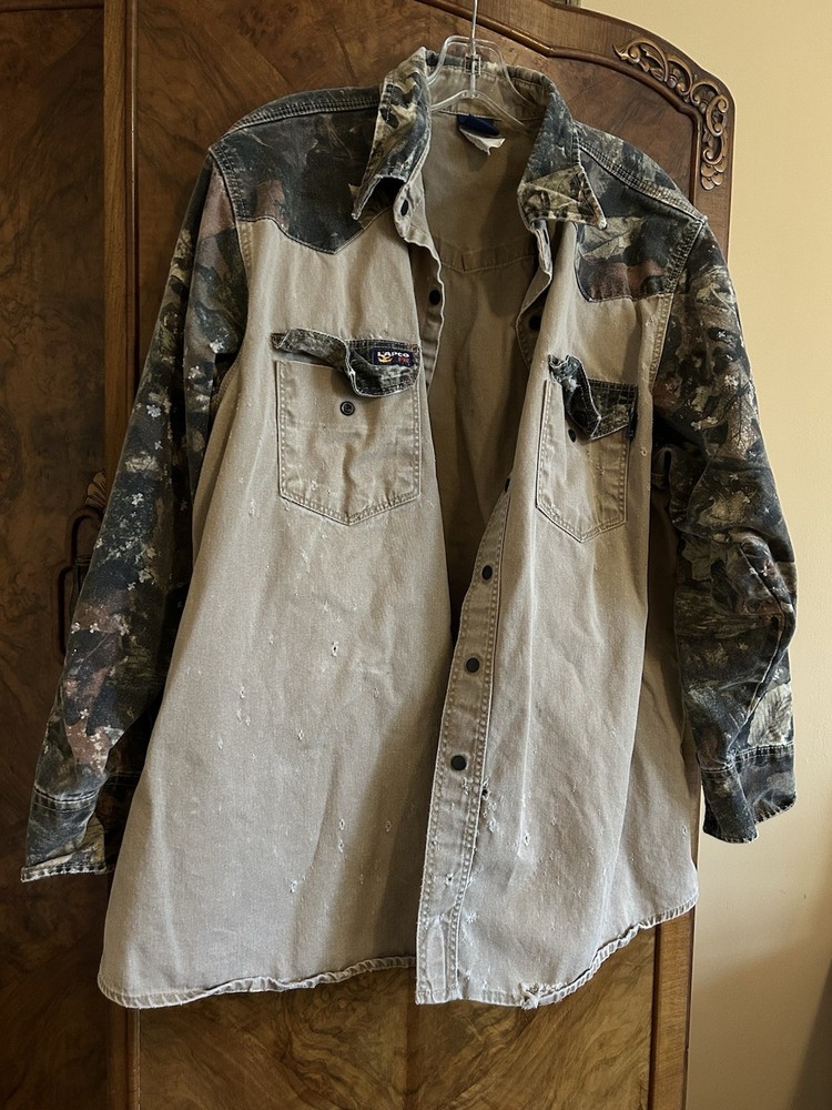Lapco Camo Shirt Distressed Destroyed Thrashed Grunge XL Gorpcore LS Hunting