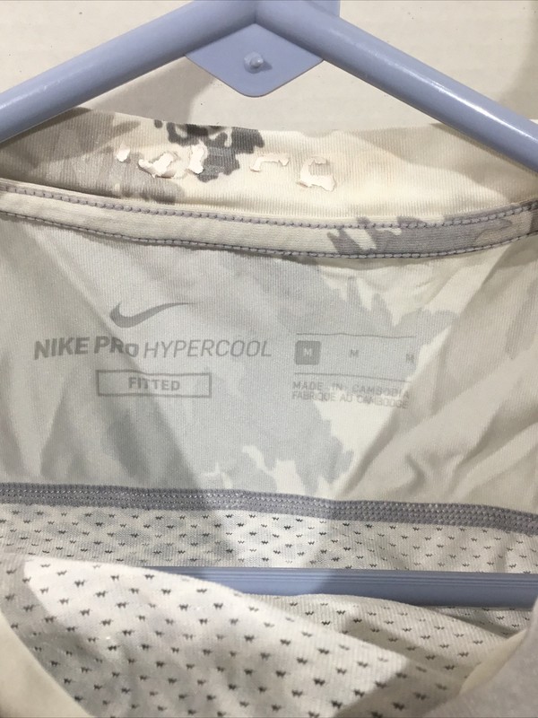 Nike Pro Mens Size Medium Gray Hypercool Fitted Short Sleeve Shirt CM-418 gallery