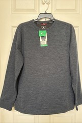 Gerry Fleece Pullover Mens XL Textured Weave Heather Navy Performance Shirt New
