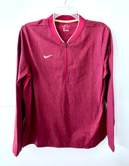 Nike Dri-Fit Quarter Zip Pullover, Garnet Red, With Gold Trim, Size Large, EC!