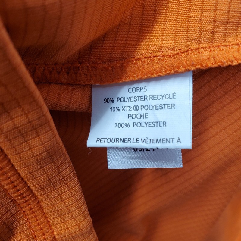 Zella Activewear Top Men Medium Orange Stretch Pocket Thumb Hole Sleeve Half Zip gallery