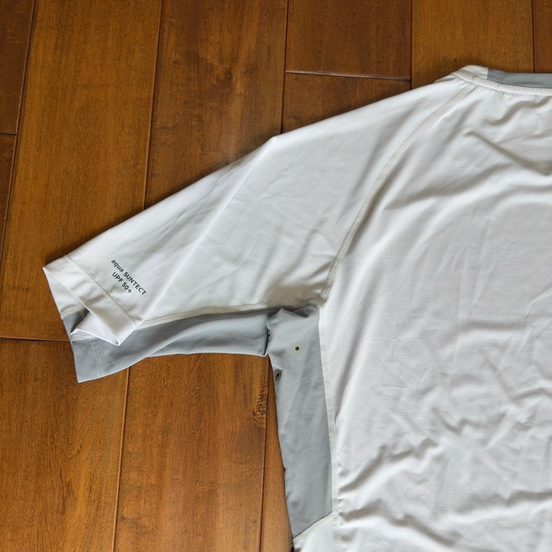 Coolibar Ultimate UPF 50+ UV Protection Performance Rash Guard Vent White/Gray L gallery