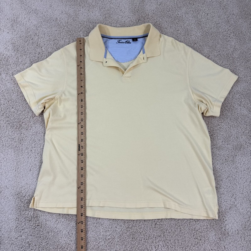 Tasso Elba Polo Shirt Mens XL Yellow Short Sleeve Golf Athletic Casual Stretch gallery