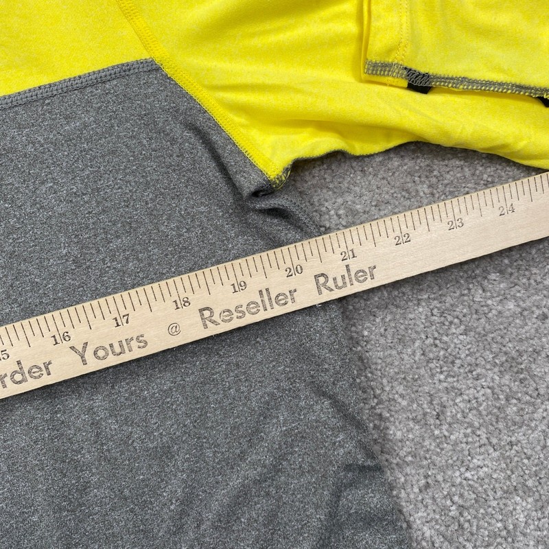 TCA 1/4 Zip Pullover Mens M Yellow Grey Colorblock Performance TS1355 gallery