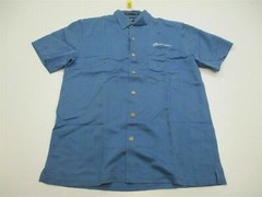 DEVON & JONES Shirt Men’s Size L Button-Up NAUTILUS Blue Short Sleeve