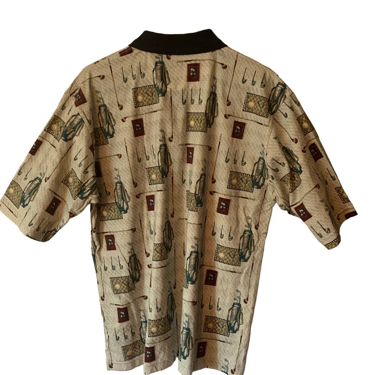 Preswick & Moore Polo Shirt Size Large Golf All Over Print gallery