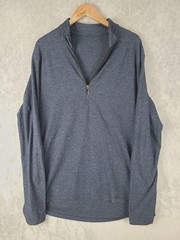 Lululemon Sweater Mens XL Blue Heather Half Zip Pullover Athletic Workout