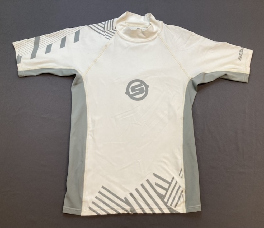 BRP 2864200609 Ladies SeaDoo Vibe SS Rashguard MEDIUM white/gray New Genuine gallery