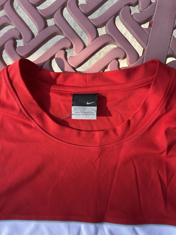 Nike Dri Fit Athletic Shirt Short Sleeves RN 56323 XL Red White gallery