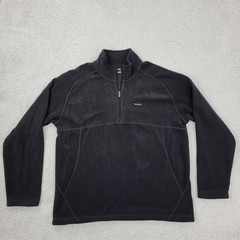 Reebok 1/4 Zip Pullover Mens Large Black Performance Mock Neck Embroidery