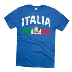 Italia T-Shirt Italy Flag Italian Mens Tee Shirt XX-Large Blue