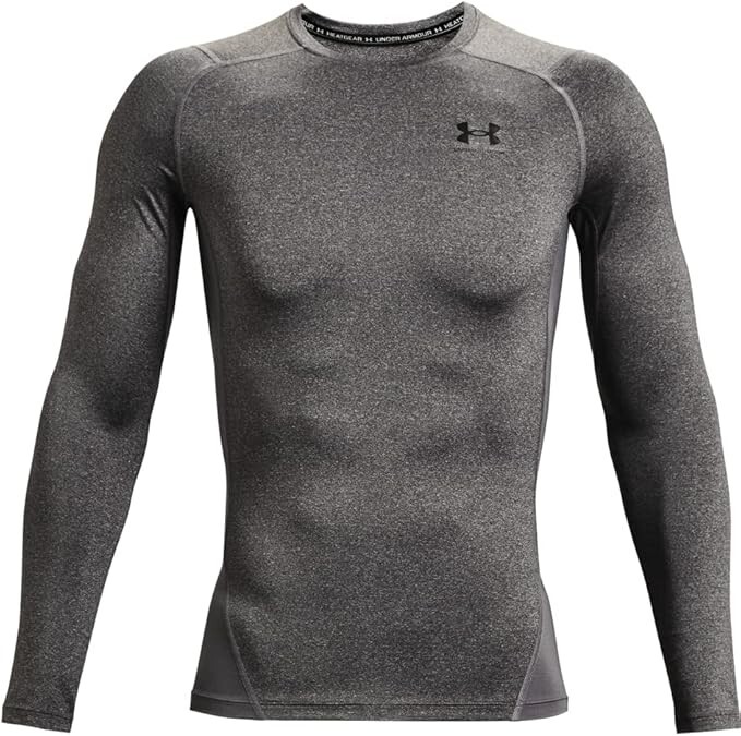 Under Armour Men's HeatGear Compression Long-Sleeve T-Shirt Gray Size M gallery