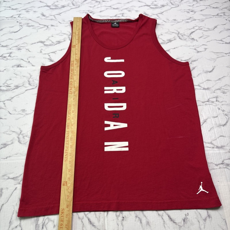 Air Jordan Men's 2XL Red Sleeveless Tank Top Cotton Lightweight Logo Crew Neck gallery