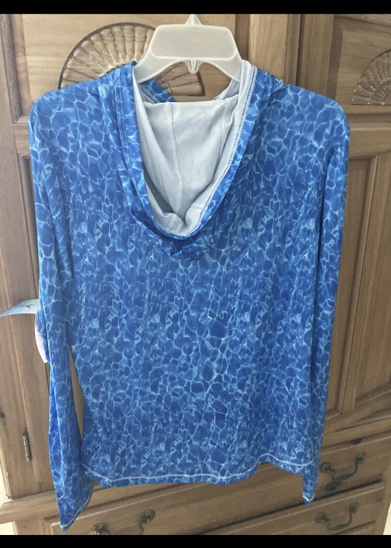 Silver Bait Swim Shirt With HoodUPF 50+ Men's Size Medium BlueWater Design gallery