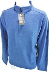 2XL Van Heusen Never Tuck True Navy Blue Otto Pull Over 1/4 Zip