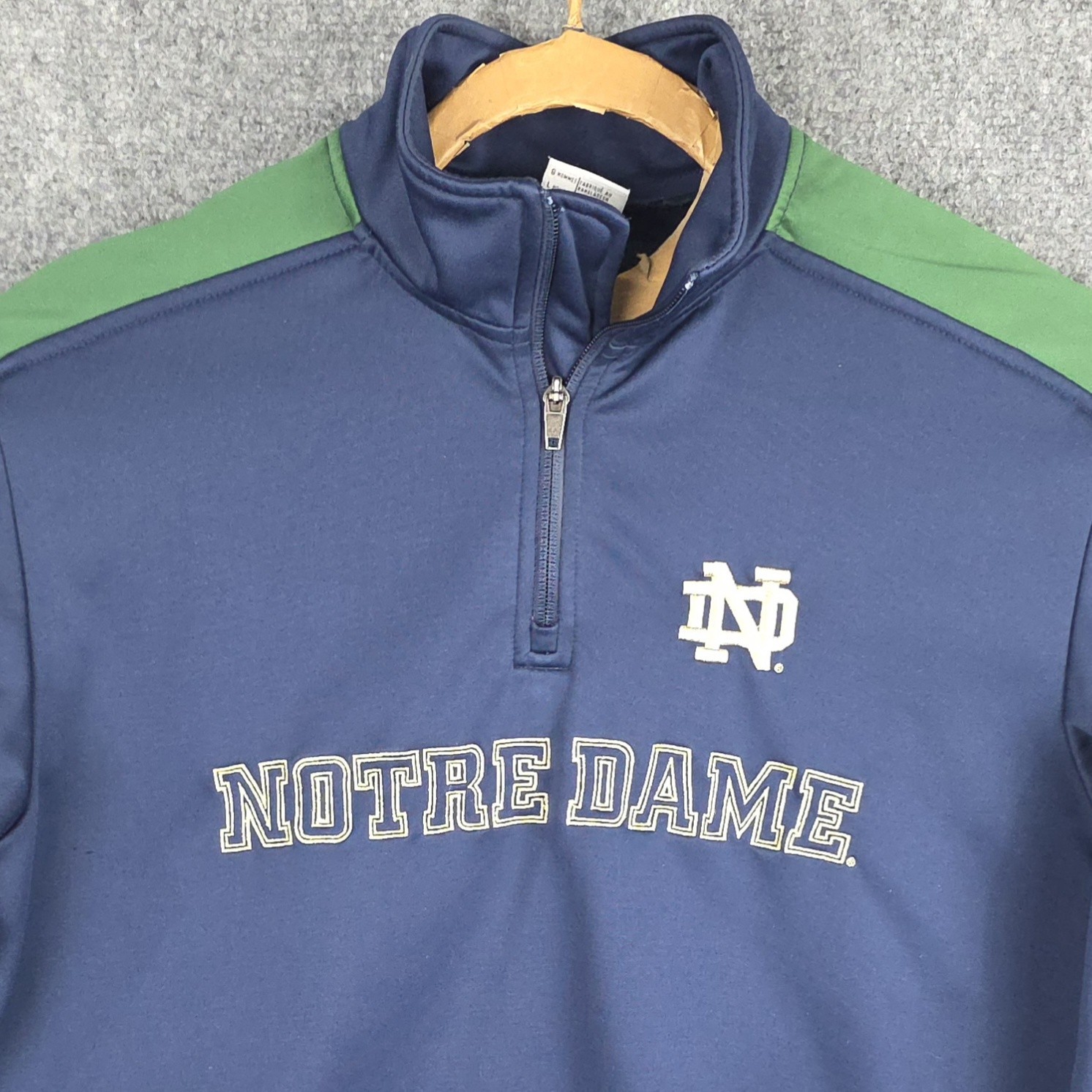 Columbia Notre Dame 1/4 Zip Pullover Mens Large Blue Golf Omni Shield gallery