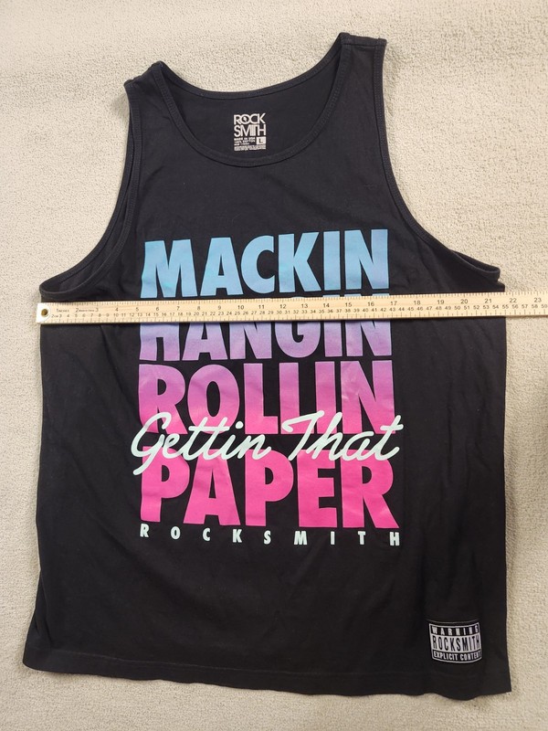 Rocksmith Men Black Tank Shirt - Size Large Hanging Rolling Paper gallery