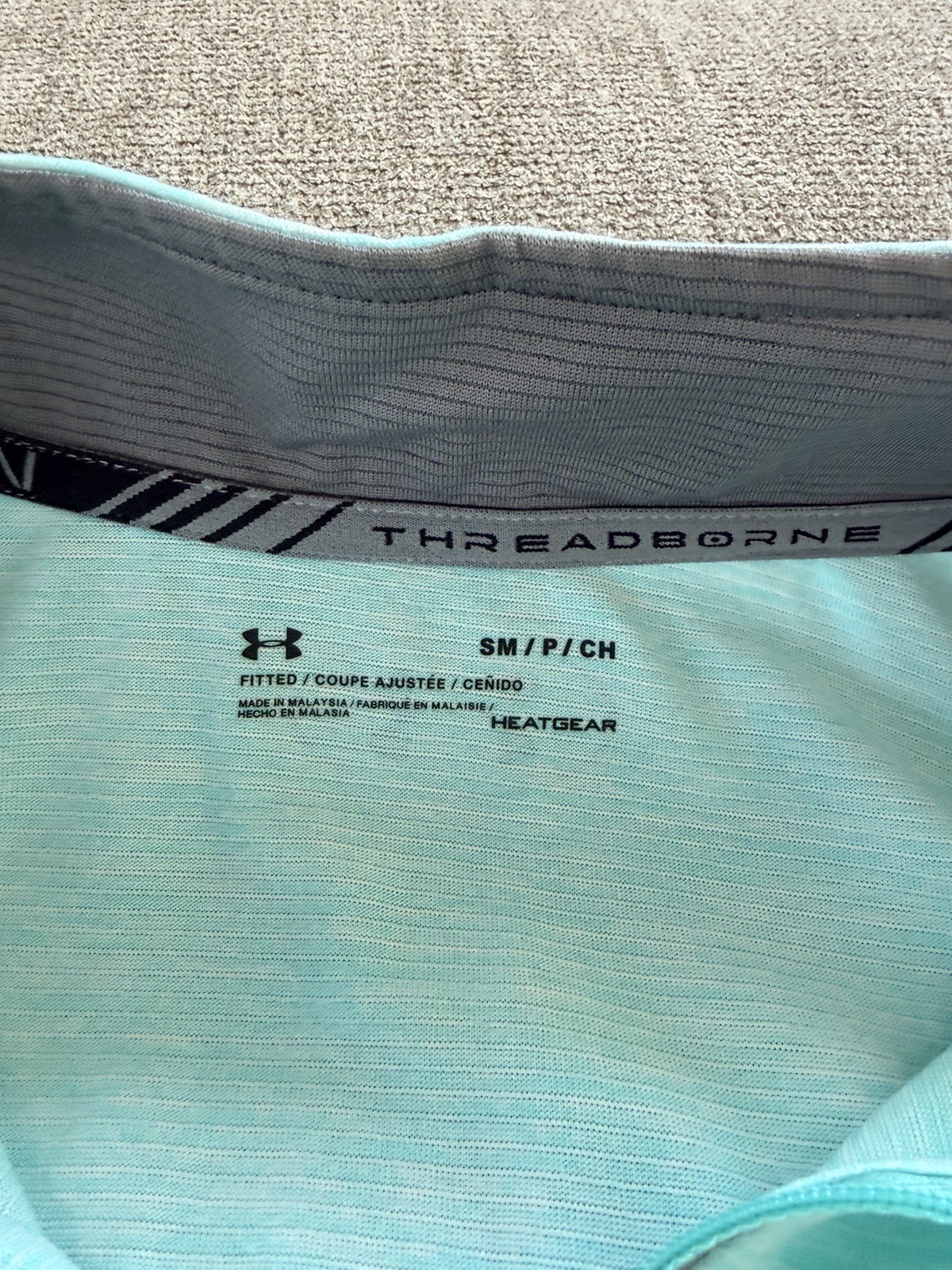 Under Armour threadborne 1/4 zip Fitted Heat Gear Small Blue Teal gallery
