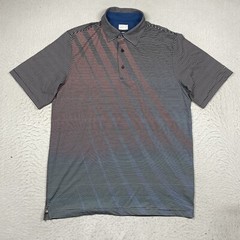Greg Norman Polo Shirt Play Dry Mens Medium Multicolor Striped Short Sleeve