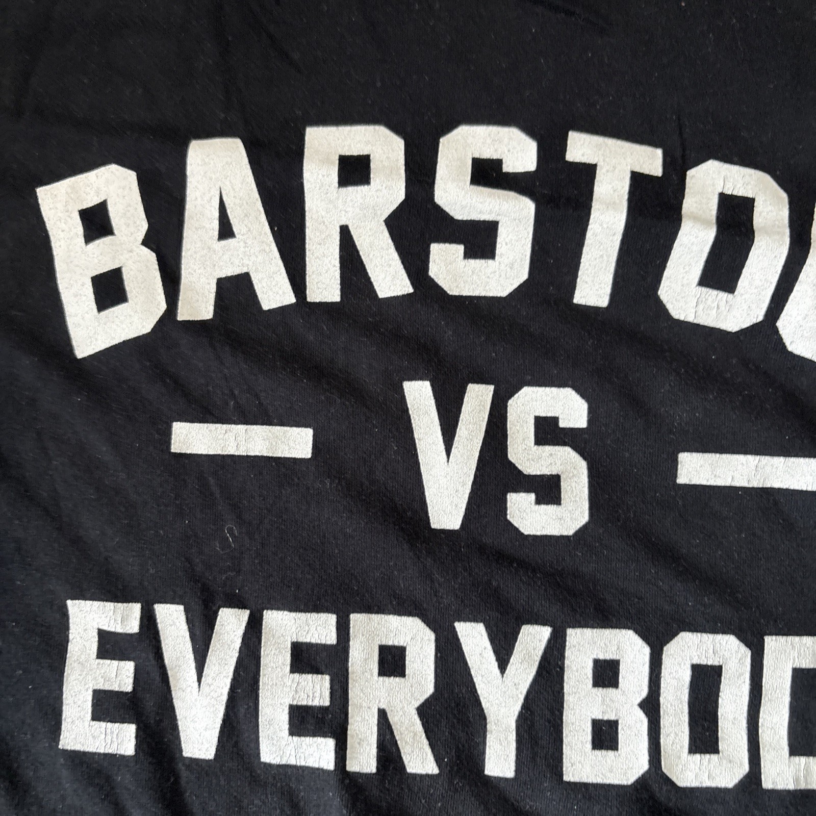 Barstool Sports Canvas Shirt Mens L Black Barstool vs Everybody Pirate Dog Rare gallery