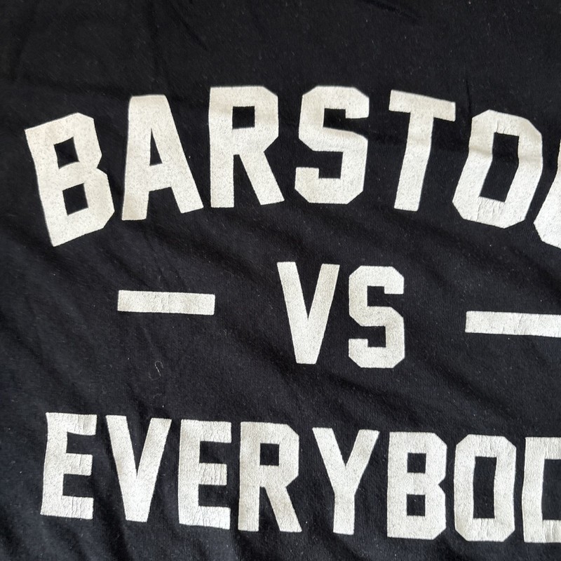 Barstool Sports Canvas Shirt Mens L Black Barstool vs Everybody Pirate Dog Rare gallery