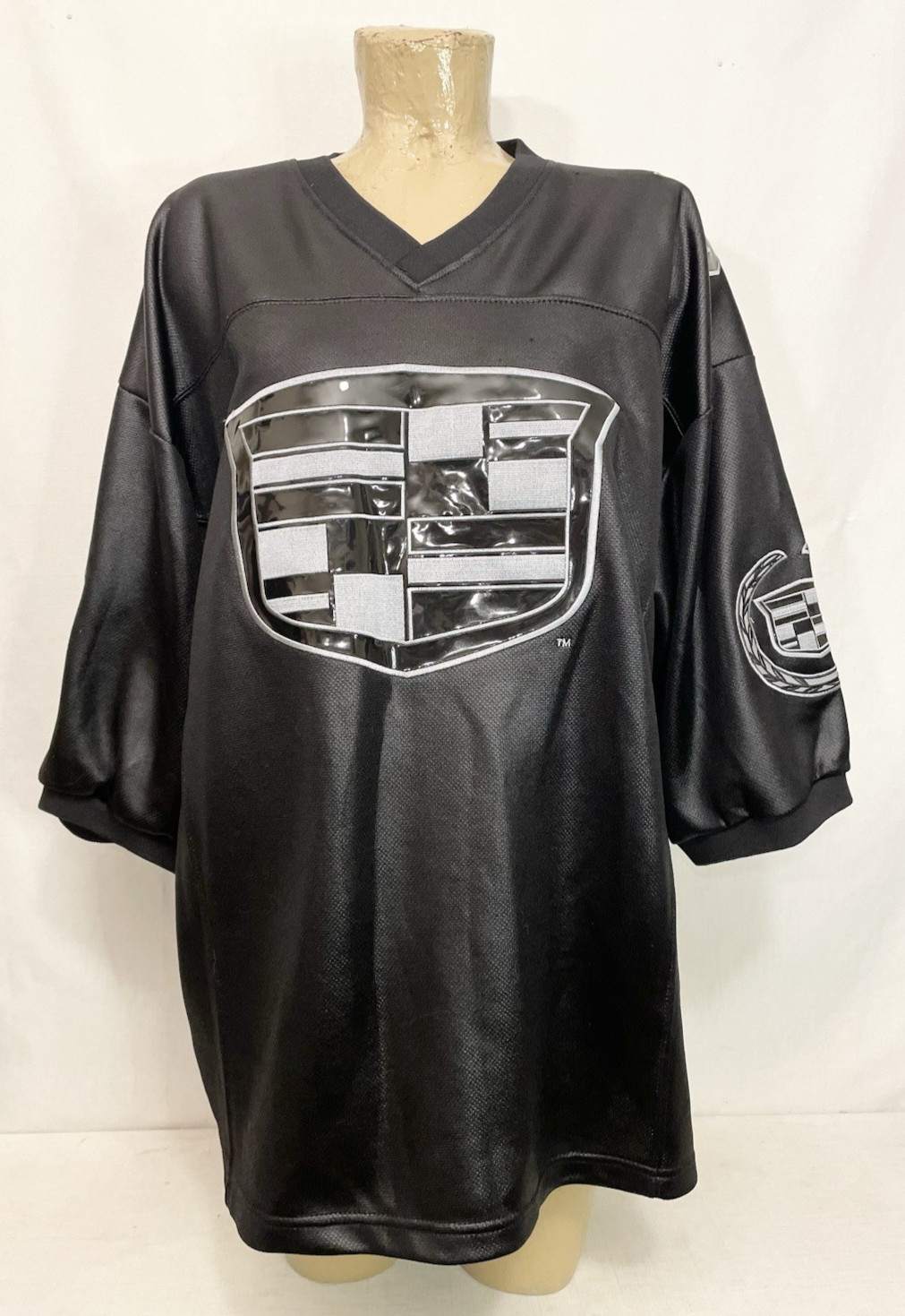 Vintage Cadillac Jersey XL X Large 54" Black Gray Embroidered Collectors Item gallery