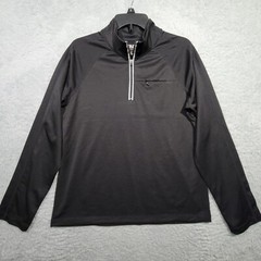 Everlast Sport Shirt Mens Large Black Long Sleeve 1/4 Zip Mock Neck Logo