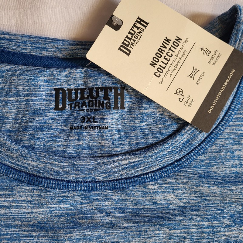 Duluth Trading Noorvik Base Layer Crew Shirt Men's 3XL Blue Heather Warm Fleece gallery