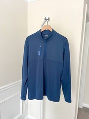 ADIDAS Climalite Puremotion Golf Pullover Shirt 1/4 Zip Navy Blue Mens Large