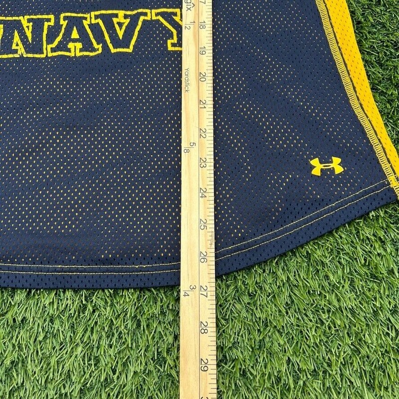 US Navy Tank Jersey Under Armour Small White Yellow Sleeveless Military gallery