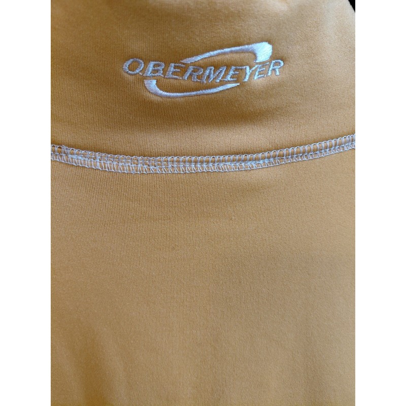 Obermeyer Mens 1/4 Zip Pullover Sweater Mustard Yellow Light Gray Size M gallery
