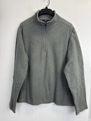 Lands End Pullover Mens Large Gray Polartec Aircore 100 Fleece Half Zip Jacket