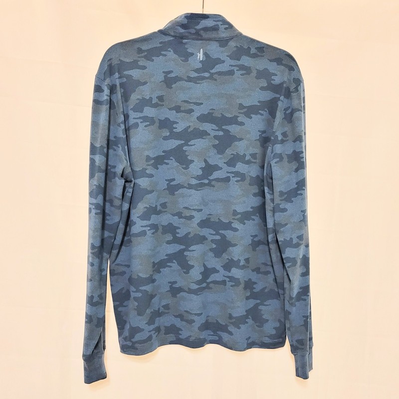 Johnnie O Slate Blue Camo 1/4 Zip Pullover Long Sleeve Shirt Men's M Lightweight gallery
