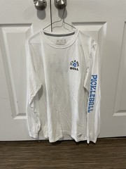 Russell Athletic Men’s Medium Pickleball Shirt Longsleeve White/Blue