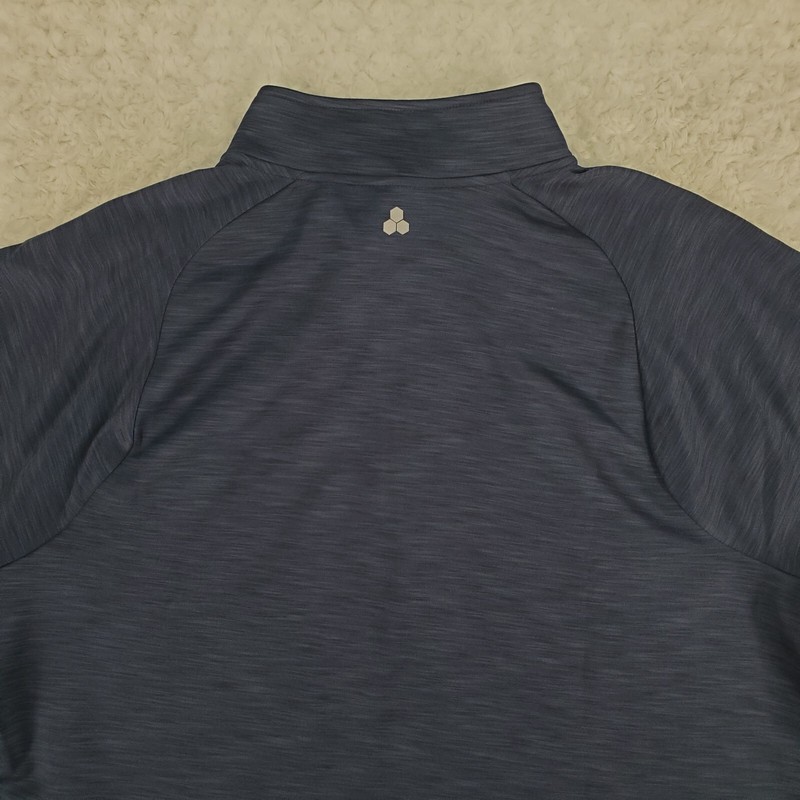 Tek Gear 1/4 Zip Pullover Men 2XL Navy Long Sleeve Mock Neck Pockets Stretch gallery