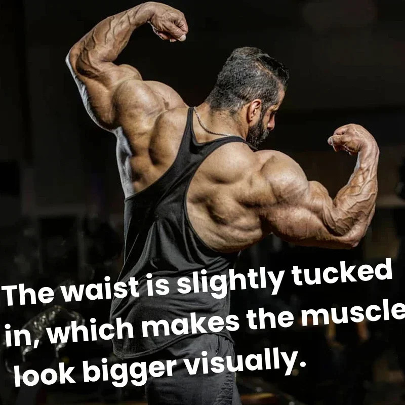 Men's Y-Back Gym Stringer Tank Cotton Barbell Plate Print Workout Tops gallery