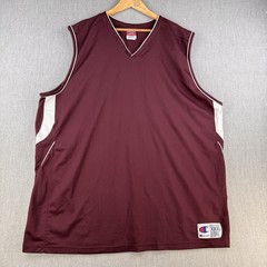 Champion Basketball Jersey Mens XXXL 3XL Maroon Mesh Sleeveless Workout Game Day