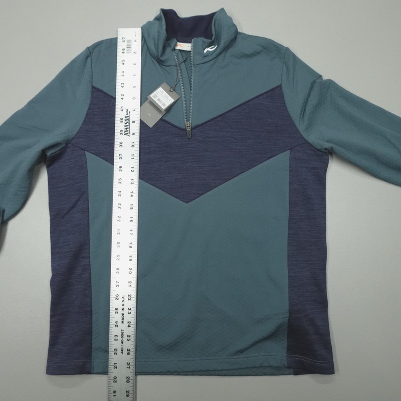 KJUS Damon Midlayer Half-Zip Men’s L 52 Blue Polyester Wool Golf Pullover gallery