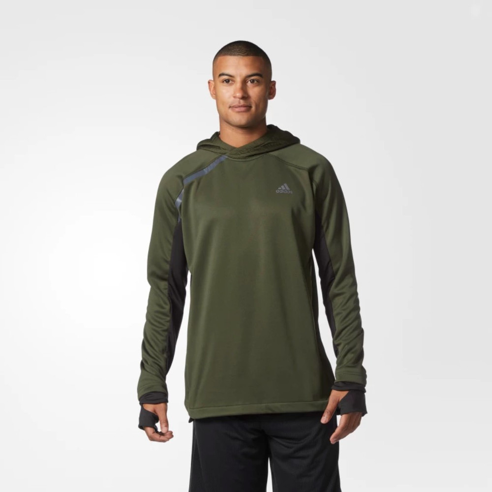 Adidas Mens Large GYM Basketball Long Sleeve Shooter Hoody Night Cargo New NWT