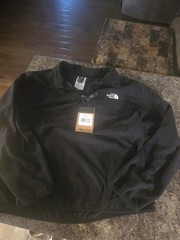 The North Face Anchor Pullover Mens Size M Black Fleece 1/4 Quarter Zip NWT