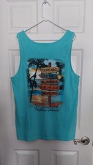 Brand New San Juan Puerto Rico Mens L Aqua Turquoise Muscle Tank Top 100% Cotton
