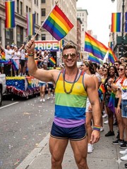 Andrew Christian Gay Pride Rainbow Stripe Mesh Tank Top Deadstock EDC Rave LGBTQ